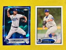 CHRIS ARCHER 2012 Topps Pro Debut #188 and 2022 Topps Chrome Sapphire #254