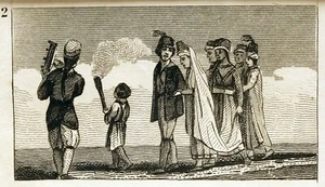 1820 Greece (wedding) - MINIATURE engraving with passepartout (04235) - Picture 1 of 2