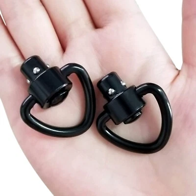 2 PCS D-Loop Quick Detach Set 1" Heavy Duty QD Sling Swivels with Push Button - Image 1 of 4