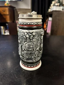 Vintage Avon Trains Beer Stein w/Lid, Embossed Ceramarte of Brazil 1982 #186491 - Picture 1 of 6