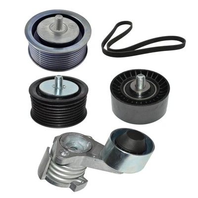 OEM For BMW 740i 740Li X6 ACC. Drive Belt Tensioner Idler Pulley Kit set of 5 Foto 1 de 4