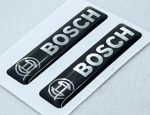2 Stück, 3D gewölbte Gel Aufkleber von BOSCH, Größe 80x20mm, silber schwarz - Bild 1 von 7