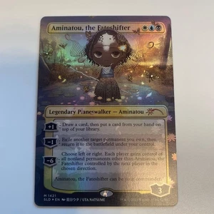 Aminatou Foil MTG Fateshifter Card Borderless Gold Used - Picture 1 of 2