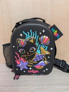 SMIGGLE Black Lunch Box Bag And Strap Hey There Mermaid Kitty Cat Hardtop - Picture 1 of 4