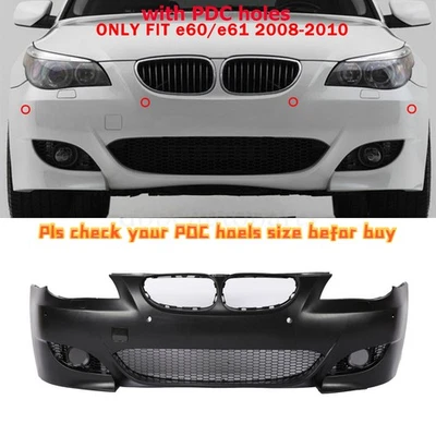 For BMW 5 Series E60 E61 08-10 M5 Style Front Bumper 528i 550i W/PDC Holes 18mm Foto 1 de 4