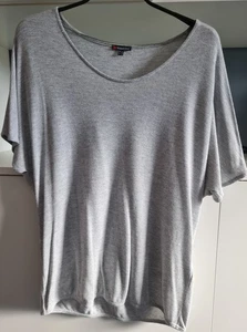 Street One Gr. 42 Pulli INSINE Oberteil Shirt Kurzarm helles Grau - Bild 1 von 13