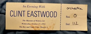 CLINT EASTWOOD AT MUSEUM OF MODERN ART EVENT - TICKET - OCTOBER 27, 1993 - RARE! - Picture 1 of 1