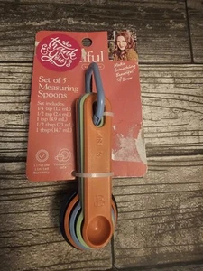 Beautiful Measuring Spoons By Drew Barrymore 6 PC With Ring Nesting - Picture 1 of 3