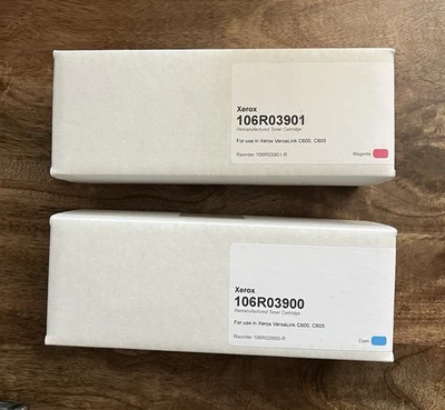 106R03900 106R03901 Xerox Cyan Magenta Toner Cartridge for VersaLink C600 C605 - Image 1 of 2
