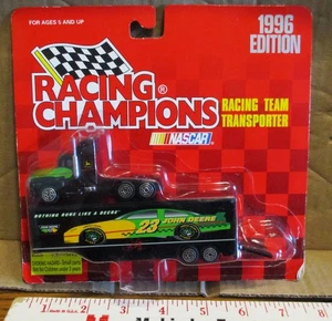 John Deere Racing Transporter Semi Truck 1996 Racing Champions #23 Chad Little - Picture 1 of 4