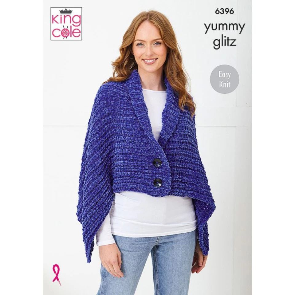 King Cole Pattern Ladies Accessories knitted in Yummy Glitz Chunky 6396 - Image 1 of 2