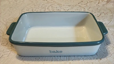 Crate and Barrel Stoneware Baking Dish 9 x 7” with Handles - Image 1 of 4