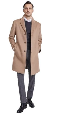 New $495 MICHAEL KORS Kavon Overcoat Mens Size 44S Camel Brown Wool Cashmere - Image 1 of 4