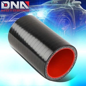 STRAIGHT 1.5" COUPLER 3-PLY BLACK/RED SILICONE HOSE COUPLER TUBE CONNECTOR - Picture 1 of 7