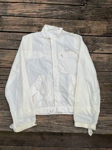 Vintage Le Tigre Windbreaker Jacke Medium Ivory Creme 80er 90er Trainingsjacke Boxy - Bild 1 von 15