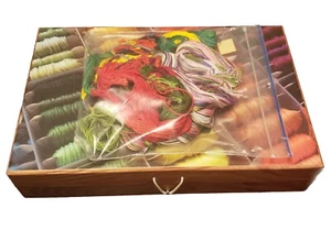 J & P Coats 98 Embroidery Floss Cards In Organizer Box Colorful Multiple Colors - Picture 1 of 18