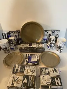 Happy New Year’s Party tableware 60 plates 205 napkins 2 sizes 32 Cups NIP - Picture 1 of 6