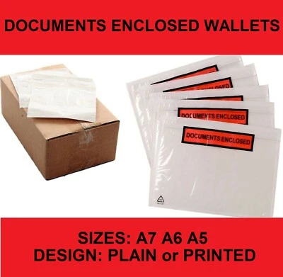 Document Enclosed Wallet Pouches Plain/Printed All sizes  - Image 1 of 3