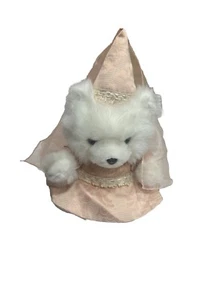 VNT 1999 Dayton Hudson New Years White Bear Plush Peach Dress Princess Dress 12" - Picture 1 of 8