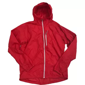 Eastern Mountain Sports Windbreaker Jacket Red Size Large Cycling Hooded Anorak - Picture 1 of 8
