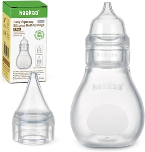 Silicone Baby Nasal Aspirator Safe Baby Nose Cleaner Easy-Squeeze Nose & Ear Bul - Picture 1 of 7