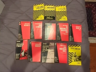 Lot of 13 Cliff's and Monarch Notes Older Issues Various Titles Sturdy Condition - Image 1 of 4