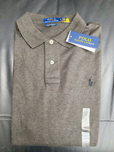 POLO RALPH LAUREN MENS POLO LS T SHIRT SIZE XL GREY NEW WITH TAGS RRP £109