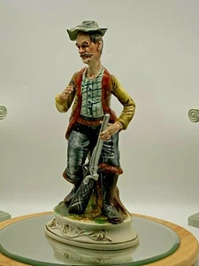 š¤ RARE VINTAGE CAPODIMONTE PORCELAIN HUNTER FIGURINE 13.4 INCHES TALL - Picture 1 of 11