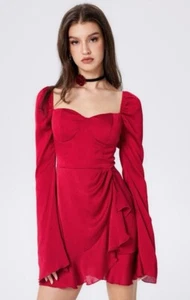 Satin Sweetheart Mini Dress Red Lana Del Rey Nymphet Style - Picture 1 of 9