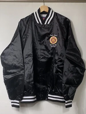 VFW Veterans of Foreign Wars POW MIA Men's Satin Jacket New Black XL - Image 1 of 4