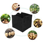 (19.5x19.5x20cm)3Pcs Plant Growing Bag With Handles Black Square Felt Garden MA