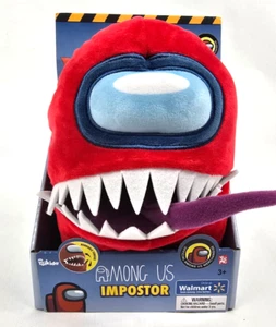 AMONG US 10" RED Imposter Plush Bendable Tongue Stuffed Monster Brand New - Afbeelding 1 van 9