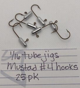 1/16 oz jig heads tube jigs #4 fishing Mustad 25 pk