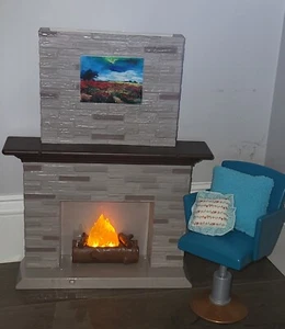 Our Generation Working FIREPLACE Accessories For 18" Doll American Girl Battat - Picture 1 of 7