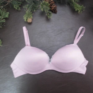 Sujetador Victoria's Secret Talla 34B Púrpura Encaje Acolchado Inalámbrico Cierre Ajustable Espalda - Imagen 1 de 11