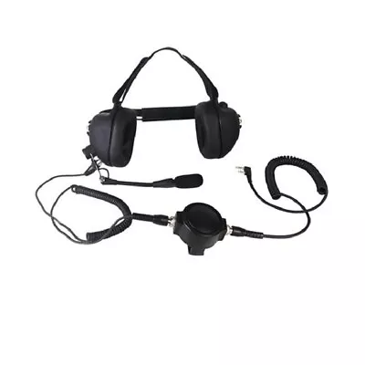 Heavy Duty Noise Cancelling Head Headset 2Pin Air Racing Shooting PTT Microphone - Image 1 of 4
