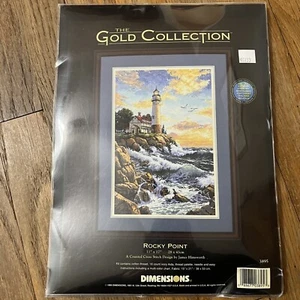 Dimensions Gold Collection Counted Cross Stitch Kit Rocky Point Lighthouse NEW - Picture 1 of 4