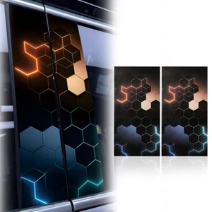 2x Pegatina de cubierta de panel pilar B exterior ventana central puerta panal naranja - Imagen 1 de 8