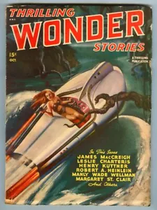 October 1947 THRILLING WONDER STORIES Pulp Magazine! Jerry is a Man by HEINLEIN! - Imagen 1 de 7