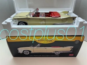 SUN STAR 1960 PLYMOUTH FURY OPEN CONVERTIBLE 1:18 BEIGE THE PLATINUM COLLECTION - Picture 1 of 20