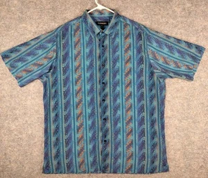 Bassiri Limited Collection Shirt Men's XL Button up Blue Purple Orange 26x32.5 - Picture 1 of 15