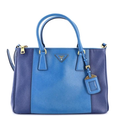 Prada Bicolor Double Zip Lux Tote Saffiano Leather Medium - Image 1 of 4