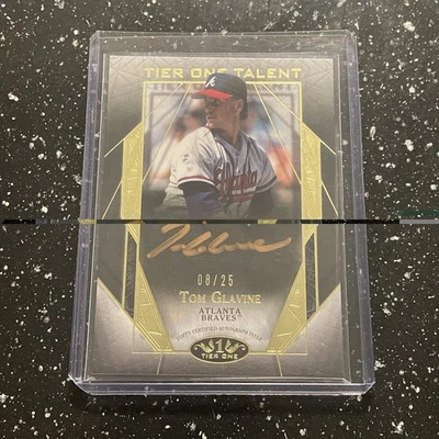 2022 Topps Tier One Tom Glavine Tier One Talent Auto Bronze /25 T1TA-TG Braves - Image 1 of 2