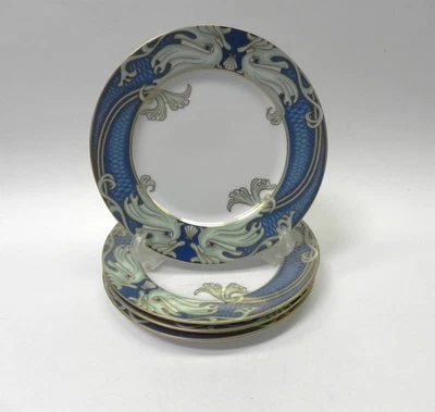 4 platos de ensalada Fitz & Floyd Green Dolphin Street Foto 1 de 4