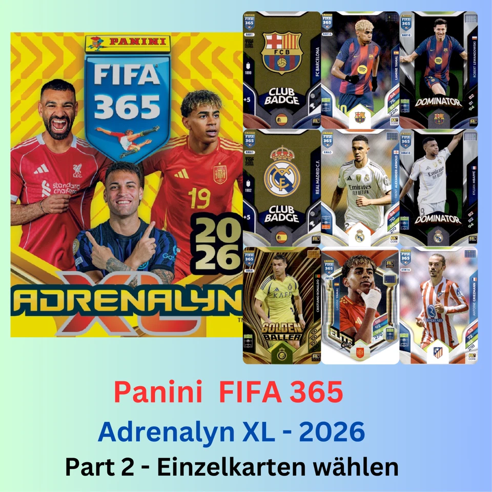 Panini FIFA 365 2026 Adrenalyn XL - Cartas a elegir TODOS PARTE 2 - 25/26 - Imagen 1 de 1