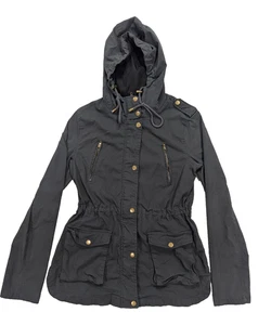 Chaqueta utilitaria de carga militar para mujer Eden Society gris con capucha y cremallera talla M - Imagen 1 de 13