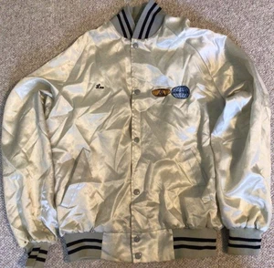 Vintage Koza’s Inc Satin Large Bomber Jacket Off White Cream AM-TEX Construction - Bild 1 von 10