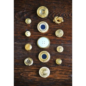12 buttons | misc Gold tone Vintage Salvage Stock retro 1980's regency knot - Picture 1 of 3