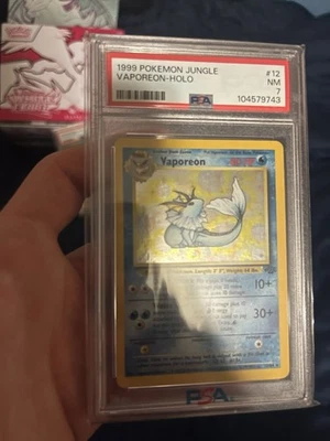 1999 Pokemon Jungle Vaporeon HOLO # 12 PSA 7 - Image 1 of 2