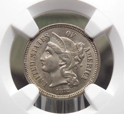 1872 Three Cent Nickel *OBSOLETE* 3CN NGC MS63 #006 Unc BU Uncirculated ECC&C - Image 1 of 4